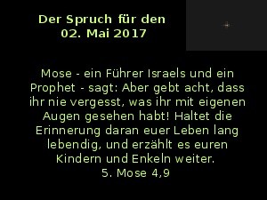 Der Spruch fuer 02.05.2017