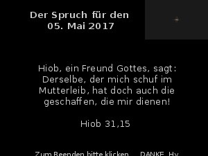 Der Spruch fuer 05.05.2017