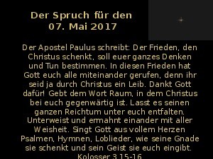 klicke hier, um die Datei herunterzuladen Der Spruch fuer 07.05.2017