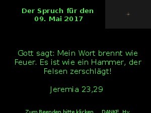 Der Spruch fuer 09.05.2017