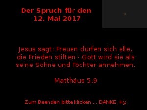 Der Spruch fuer 12.05.2017