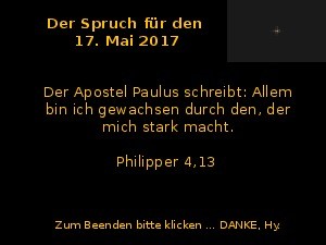 Der Spruch fuer 17.05.2017