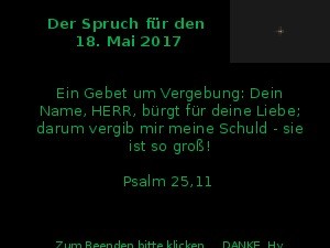 Der Spruch fuer 18.05.2017