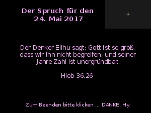 Der Spruch fuer 24.05.2017