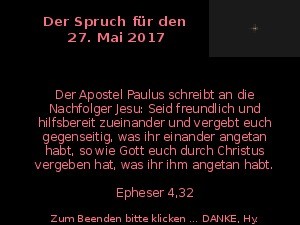 Der Spruch fuer 27.05.2017