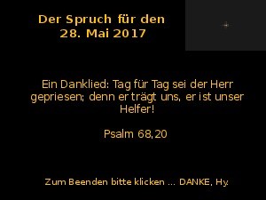 Der Spruch fuer 28.05.2017