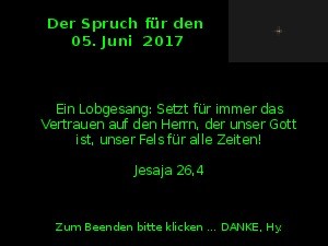 Der Spruch fuer 05.06.17