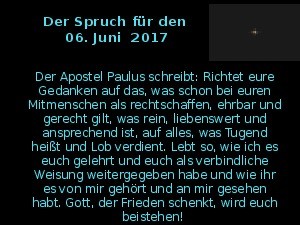 Der Spruch fuer 06.06.17