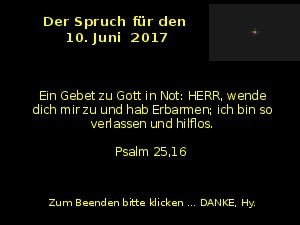 Der Spruch fuer 10.06.17