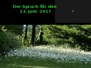 Der Spruch fuer 13.06.17