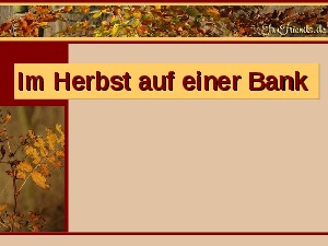 im herbst auf einer bank