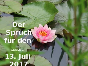 Der Spruch fuer 13.07.2017