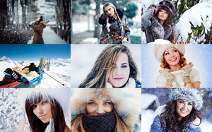 Girls in the Snow - Mdchen im Schnee