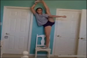 Showing off her flexibility