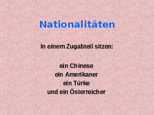 4 Nationen im Zugabteil