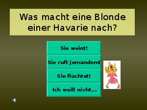 eine Blonde nach einer Havarie