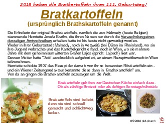 111 Jahre Bratkartoffeln