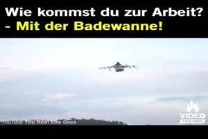 Mit der Badewanne in die Arbeit