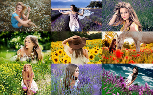 Girls on Flower Fields - Mdchen auf Blumenfeldern