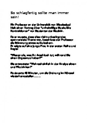 So schlagfertig sollte man immer sein