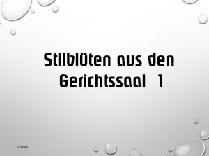 Stilblueten aus dem Gerichtssaal 1