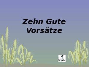 Zehn Gute Vorsaetze