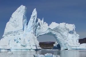iceberg crashing in Diskobay Greenland