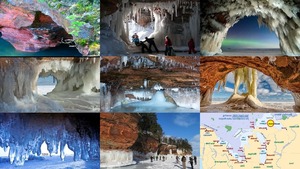 Frozen Lake Superior USA- ice caves
