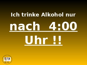 Alkohol nach der Uhr