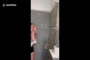 Wrong bathroom Girl in Texas renovates the