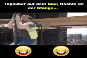 Tagsber auf dem Bau, Nachts an der Stange