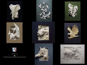 Animal Paper Sculptures by Calvin Nicholls - skulpturen