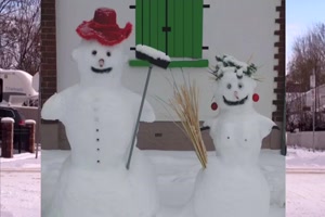 Schneemann gebaut