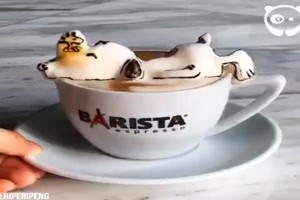 Kunst mit den Schaum im Kaffee