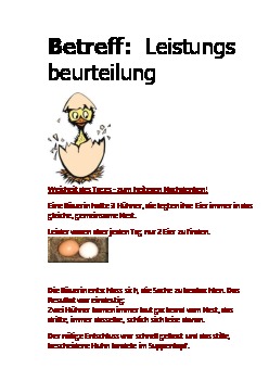 Betreff Leistungsbeurteilung