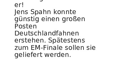 Endlich mal wieder ein Erfolgserlebnis fuer den Bundesgesund