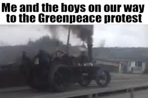 Auf dem Weg zum Greenpeace Protest