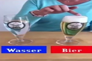 Wasser und Bier im Vergleich