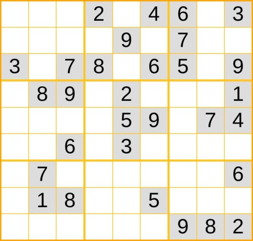 ein mittelschweres Sudoku (Nr. 72) online spielen