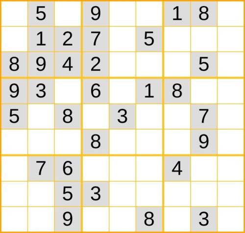 ein mittelschweres Sudoku (Nr. 78) online spielen
