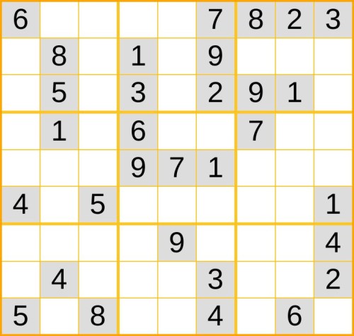 ein mittelschweres Sudoku (Nr. 106) online spielen
