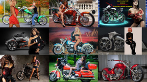 Motorräder und Mädchen