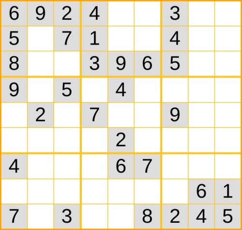 ein mittelschweres Sudoku (Nr. 181) online spielen