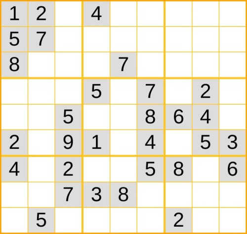 ein mittelschweres Sudoku (Nr. 197) online spielen