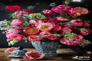 Fleurs dans un vase - Blumen in einer Vase