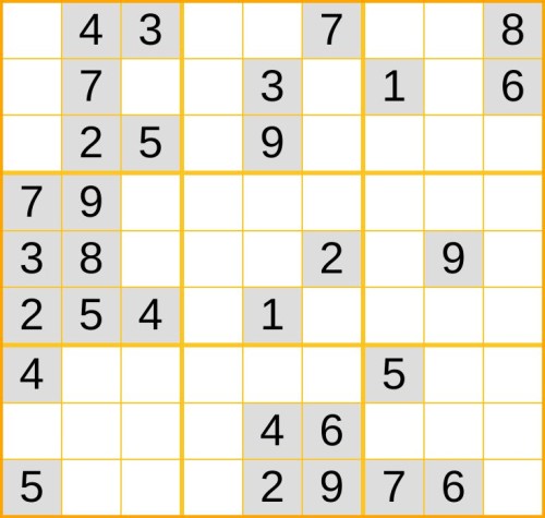 ein mittelschweres Sudoku (Nr. 243) online spielen