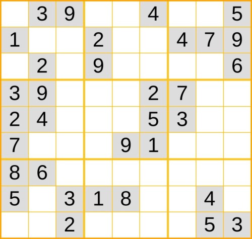 ein mittelschweres Sudoku (Nr. 244) online spielen