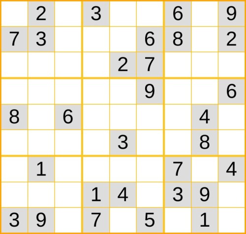 ein mittelschweres Sudoku (Nr. 256) online spielen