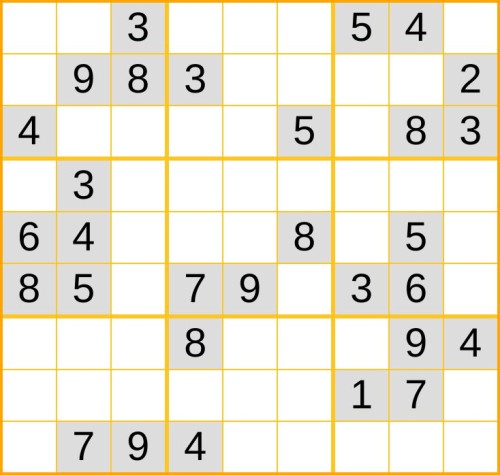 ein mittelschweres Sudoku (Nr. 302) online spielen