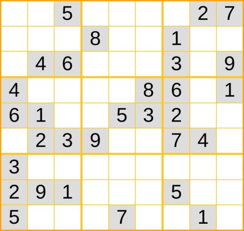 ein mittelschweres Sudoku (Nr. 305) online spielen